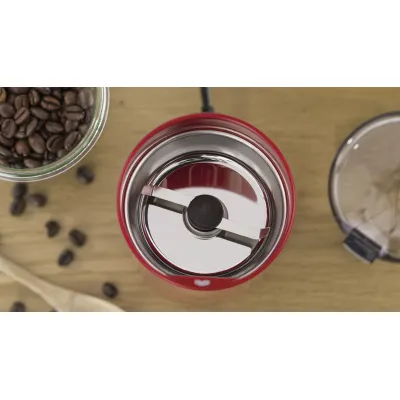 Bosch Kaffeemühle TSM6A014R | Elektrische Schlagmesser-Kaffeemühle 180W | Edelstahl | 75g Bohnenbehälter | rot
