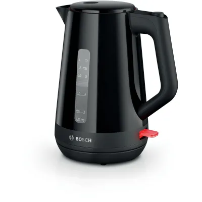 Bosch Wasserkocher TWK1M123 | 1,7 l | 2400 Watt | kabellos 360° | Kalkfilter | Tassenanzeige | Kunststoff | schwarz
