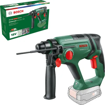 Bosch Akku-Bohrhammer UniversalHammer 18V 06039D6000 | SDS-plus | 2,5 Ah | 2,0 J | 16 mm Beton | 4-in-1 | grün/schwarz