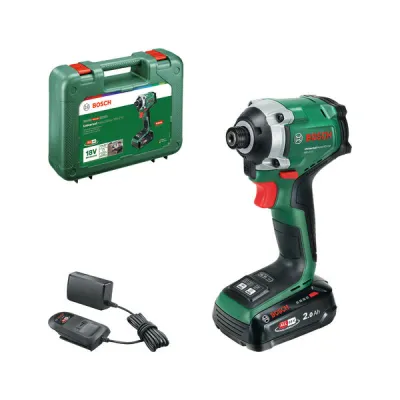 Bosch Akku-Schlagschrauber UniversalImpact 18V-210 | 210 Nm Drehmoment | 18V 2,0Ah Akku | Ladegerät | Koffer | grün