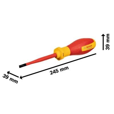 Bosch Professional VDE Schraubendreher SL 5,5 1600A02NC3 | Schlitz 5,5x1x100 mm | isoliert 1000V | ergonomisch