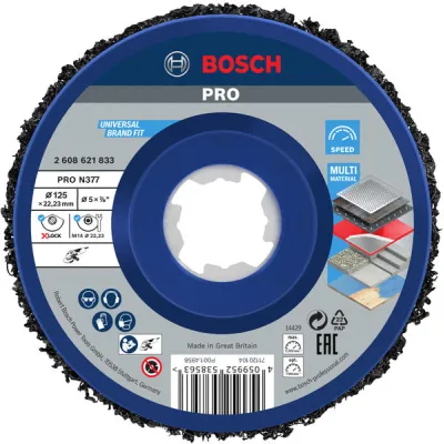 Bosch Reinigungsscheibe X-LOCK N377 2608621833 | Metall | 125 mm x 22,23 mm | grob | Siliziumkarbid | schwarz