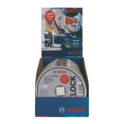Bosch Trennscheibe 2608619266 X-LOCK | Edelstahl & Metall | 115 mm x 1 mm x 22,23 mm | 10 Stück | Standard Inox