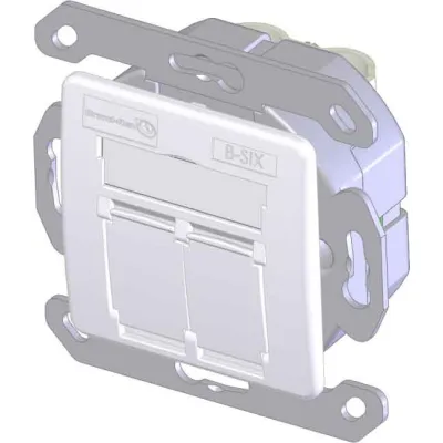 Leviton Datendose BSCG245SU002 | Cat.6 2xRJ45 | Unterputz & Kanaleinbau | Staubschutz | schräger Auslass | weiß