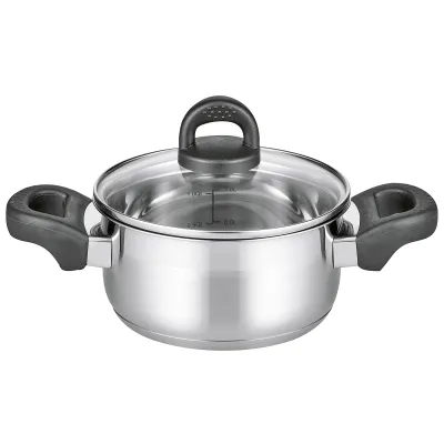 ELO Bratentopf Turmalin 12116 | Edelstahl & Keramik | Ø 16 cm | Induktion & Ofen geeignet | mit Deckel | silber