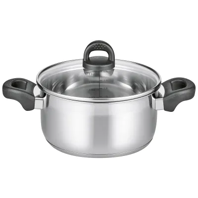 ELO Bratentopf Turmalin 12120 | Edelstahl 18/8 | Ø 20 cm | Induktion | Glasdeckel | Volumenskala | Spülmaschinenfest