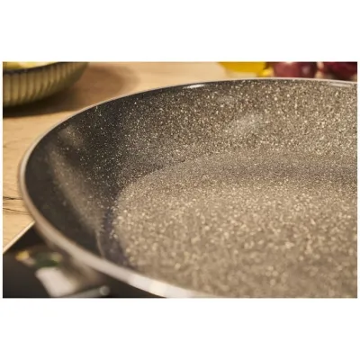 BALLARINI Bratpfanne Bologna 28 cm | Keramik-Antihaft | Induktionsgeeignet | Aluminium | Made in Italy | Schwarz/Grau