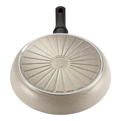 BALLARINI Bratpfanne Ledro 24 cm | Induktionsgeeignet | Keramik-Antihaft | Recyceltes Aluminium | Beige