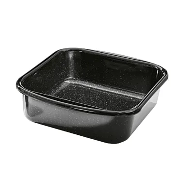 Riess Bratrohrpfanne Mini 0432-022 | quadratisch 22x22 cm | Emaille | Induktion | schnitt- & kratzfest | schwarz