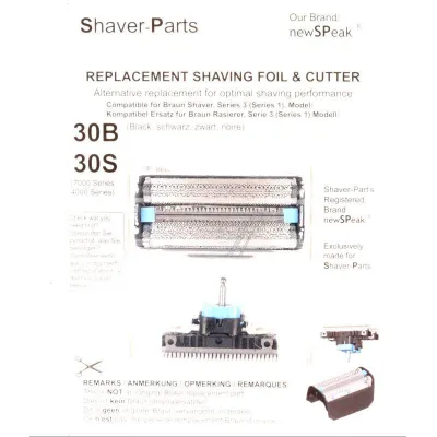 Braun 30B Scherkopf-Set für Rasierer Newspeak - Klingenblock, Scherfolie