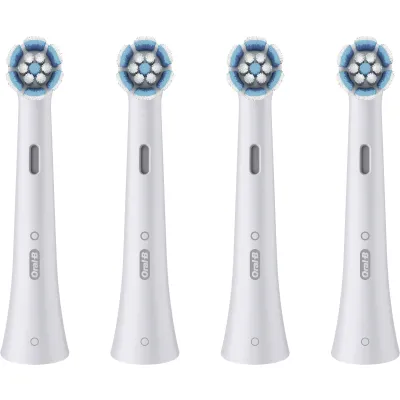Oral-B Aufsteckbürsten iO Sanfte Reinigung 4er Pack 194877 | Ersatzbürsten für empfindliches Zahnfleisch | weiß