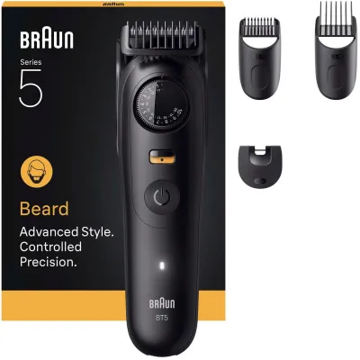 Braun Bartschneider BT5520 Series 5 | Barttrimmer | 40 Schnittlängen 0,5-20mm | Akku/Netz | 120 Min Laufzeit | schwarz