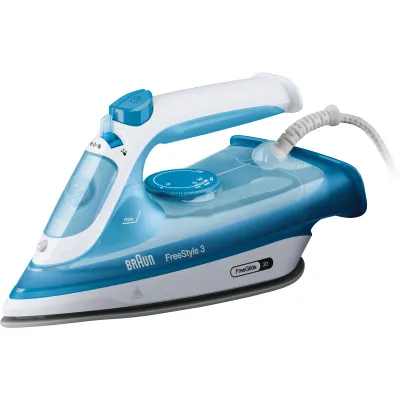 Braun Dampfbügeleisen FI 3144 BL | 2400W | FreeGlide 3D | Keramiksohle | 45g/min Dampf | 170g Dampfstoß | Blau