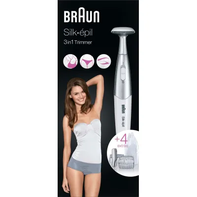 Braun Bikini Styler FG1100 4210201192718 | Präzisionsscherkopf | 2 Trimmaufsätze | Bikinizonen-Trimmer | weiß