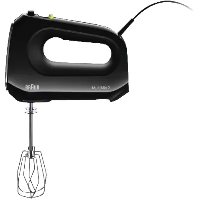BRAUN Handmixer HM 2110 BK | 500 Watt | 4 Stufen & Turbo | 2 Knethaken & Schneebesen | spülmaschinengeeignet | Schwarz