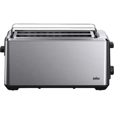 HT 5220 BK Doppellangschlitz-Toaster | 1470 Watt | Brothebefunktion | Auftau- & Aufwärmfunktion | Edelstahl-Schwarz
