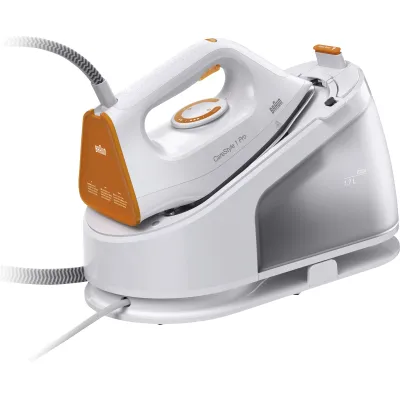 Braun Dampfbügelstation IS 1511 WH | 2200W | 5,5 bar | 110 g/min | 1,7l Tank | weiß-orange