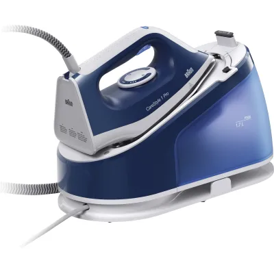 Braun Dampfbügelstation IS 1512 BL | 6 bar | 120 g/Min. Dampf | 1,7 l Tank | Anti-Kalk | Blau-Weiss