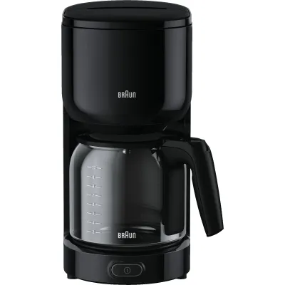 Braun Filterkaffeemaschine KF 3120 BK PurEase | 10 Tassen | OptiBrew System | Glaskanne | Abschaltautomatik | Schwarz