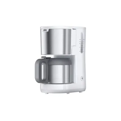 Braun Filterkaffeemaschine KF 1505 WH | OptiBrew System | 1,2L Thermokanne | Tropfstopp | weiß