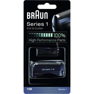 Braun Scherkopf & Klingenblock Kombipack 11B / 072645 | Ersatz für Series 1 Rasierer 150, 130 | schwarz