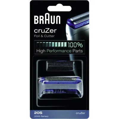 Braun Scherfolie & Klingenblock Kombipack 20S für CruZer, Serie 2000, 5730–5734 | Ersatzscherteil Rasierer | silber