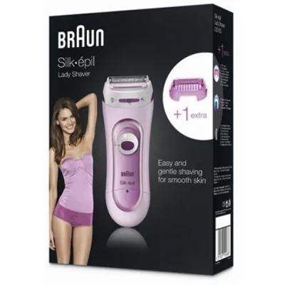 Braun Lady Shaver LS 5100 | Elektrischer Damenrasierer & Trimmer | abwaschbar | Batteriebetrieb | pink