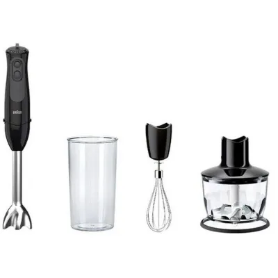Braun Stabmixer MQ3135 MultiQuick 3 | 900W | 11 Stufen | Edelstahlfuß | Zerkleinerer 500ml | Mixbecher 600ml | schwarz