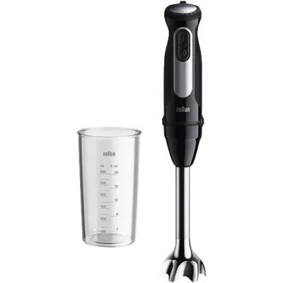 Braun Stabmixer MQ 55001 M MultiQuick 5 Vario | 1000 Watt | 25 Geschwindigkeiten | PowerBell Plus | Edelstahlfuß