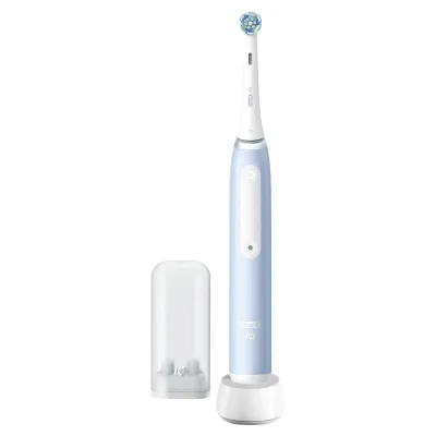 Oral-B Elektrische Zahnbürste iO Series 3n 730850 | Magnet-Antrieb | Timer | 3 Putzprogramme | Aufsteckbürste | Ice Blue