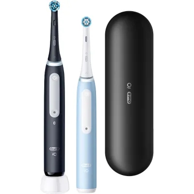 Oral-B Elektrische Zahnbürste iO Series 3n 731659 | Duopack | Magnet-Technologie | Timer | Andruckkontrolle | Matt Black