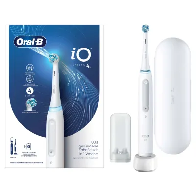 Oral-B Elektrische Zahnbürste iO Series 4 | magnetische iO-Technologie | 4 Putzprogramme | Andruckkontrolle | Reiseetui