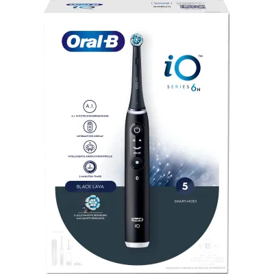 Oral-B Elektrische Zahnbürste iO Series 6 | Magnetische iO-Technologie | 5 Modi | 2 Bürsten | Reiseetui