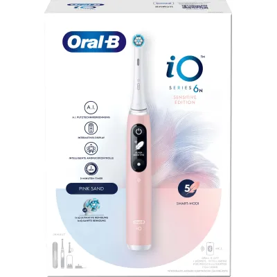 Oral-B Elektrische Zahnbürste iO Series 6 | Magnetische iO-Technologie | 5 Putzprogramme | Pink Sand