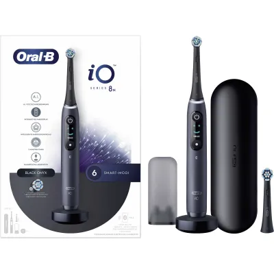 Oral-B Elektrische Zahnbürste iO Series 8N JAS22 | Magnetische iO-Technologie | 6 Putzprogramme | Black Onyx