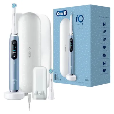 Oral-B iO Series 9 Elektrische Zahnbürste | Magnetische iO-Technologie | 3D Zahn-Tracking | Aqua Marine