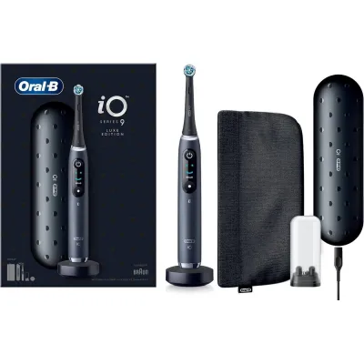Oral-B iO Series 9 Elektrische Zahnbürste | magnetische iO-Technologie | 3D-Tracking | 7 Programme | Black Onyx