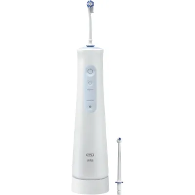 Oral-B Munddusche AquaCare 4 JAS22 | kabellos | Oxyjet-Technologie | 2 Intensitäten | sanfte Zahnreinigung | weiß/blau