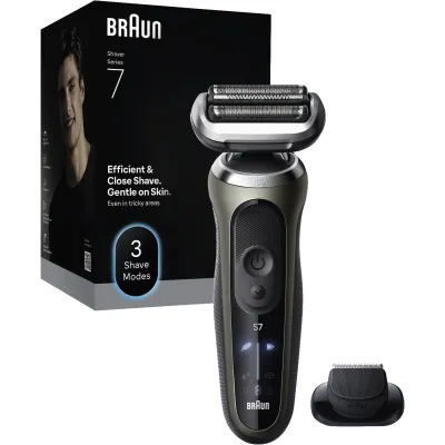 Braun Rasierer Series 7 72-C1200s | Elektrorasierer Herren | Nass- & Trockenrasur | Präzisionstrimmer | 60 Min Akku