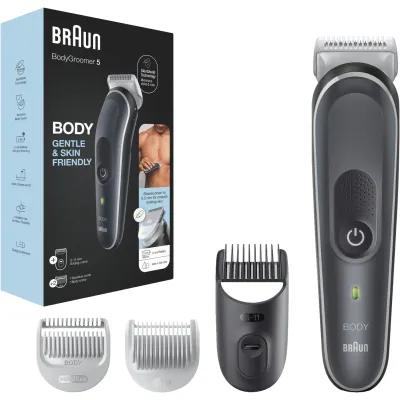 Braun Bodygroomer BG 5340 | Körperhaar-Rasierer Herren | Skin Shield | 9 Längen | 100 Min Akku | wasserdicht