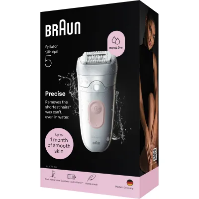 Braun Epilierer Silk-épil 5 SE5-000 | Nass & Trocken | MicroGrip-Technologie | Akku | Flamingo Pink