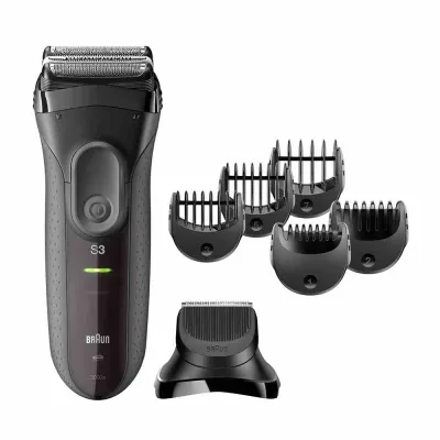 Braun Rasierer Series 3 3000BT Herren Elektrorasierer | 3in1 Shave & Style | Barttrimmer | 5 Aufsätze 1-7 mm | schwarz