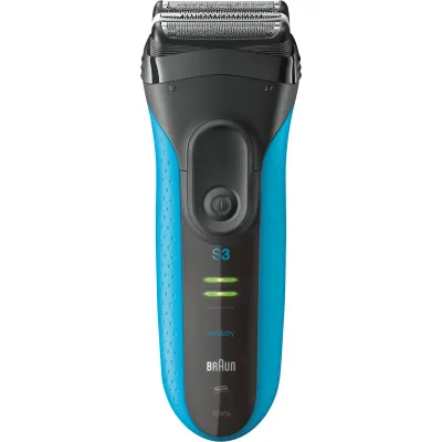 Braun Elektrorasierer Series 3 ProSkin 3045s | Wet & Dry | MicroComb | 3-fach Schersystem | Trimmer | Schwarz/Blau