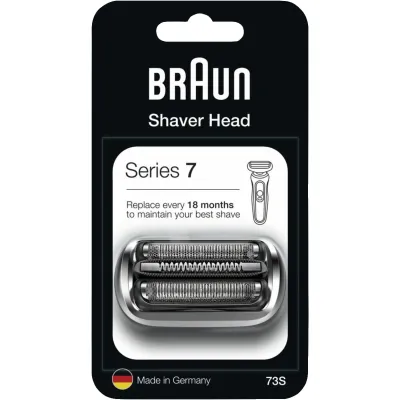 Braun Scherkopf Ersatz Kombipack 73S | Series 7 Rasierer ab 2020 | Kombipack Scherfolie & Klingenblock | Silber