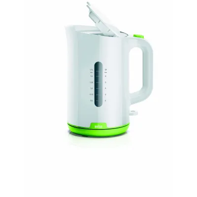 Braun Wasserkocher WK 1100 GR Series 1 | elektrisch | 1,7L | 2200W | Schnellkochsystem | 360° Sockel | weiß/grün