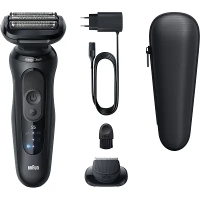Braun Elektrorasierer Series 5 52-N1200s | Herrenrasierer | Nass- & Trockenrasur | 3 Flex-Klingen | Schwarz