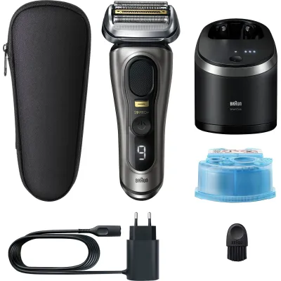 BRAUN Elektrorasierer Series 9 9565cc Pro+ | Nass- & Trockenrasur | 6-in-1 Reinigung | Precision ProTrimmer | grau