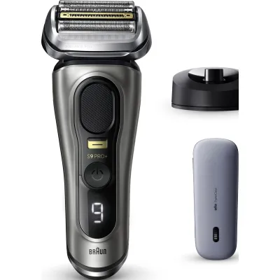 Braun Rasierer Herren Series 9 Pro+ 9525s | Elektrorasierer Nass- & Trockenrasur | PowerCase | Akku | Metall Grau