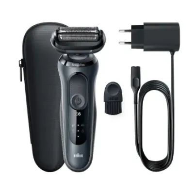 Braun Series 6 61-N1000s Nass- und Trockenrasierer | Elektrorasierer Herren | SensoFlex | AutoSense | Akku | grau