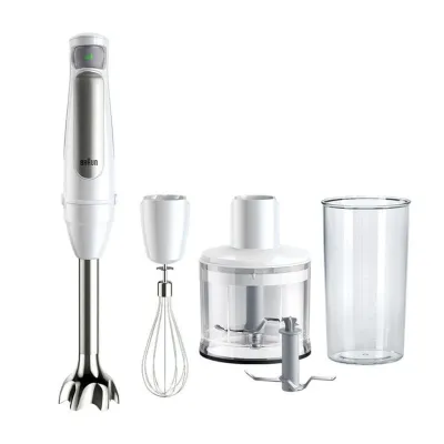 Braun Stabmixer MultiQuick 7 MQ 7035I WH | 1000W | stufenlose Geschwindigkeit | Zerkleinerer | Schneebesen | Weiß